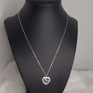 Elegant 925 Silver Heart Pendant Necklace